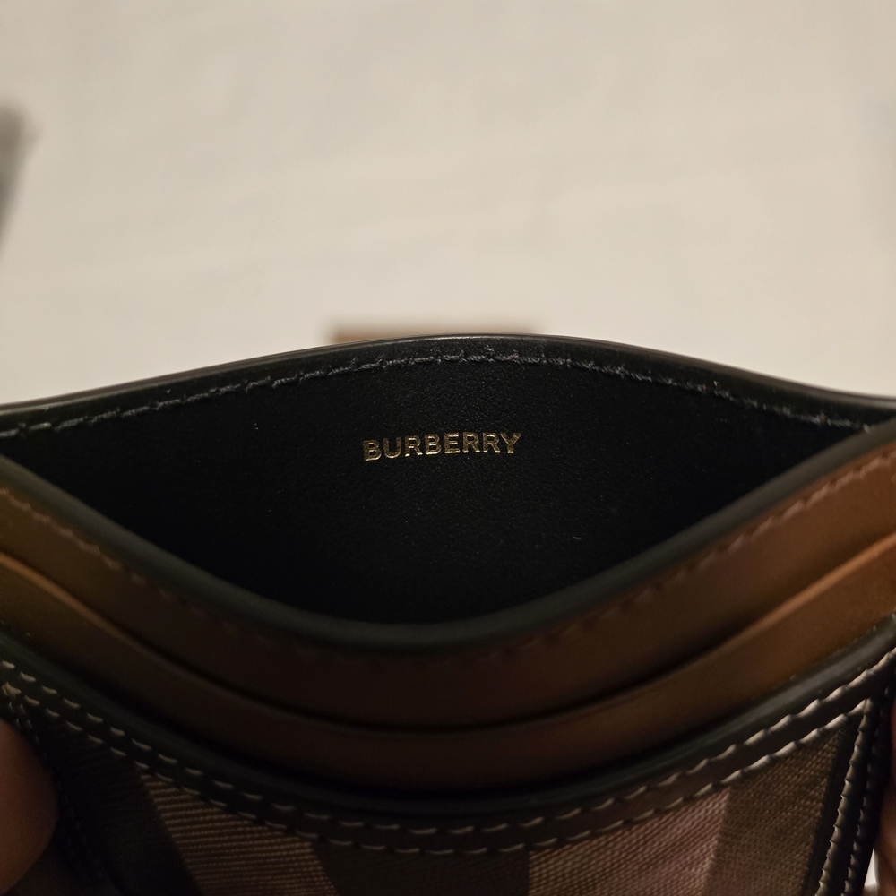 Burberry Striped Brown and Black Card Holder - Picture 2 of 2